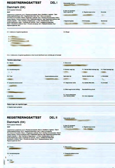 Датски регистрационен талон