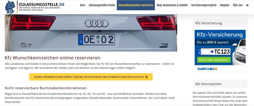 Регистрационни номера в Германия.