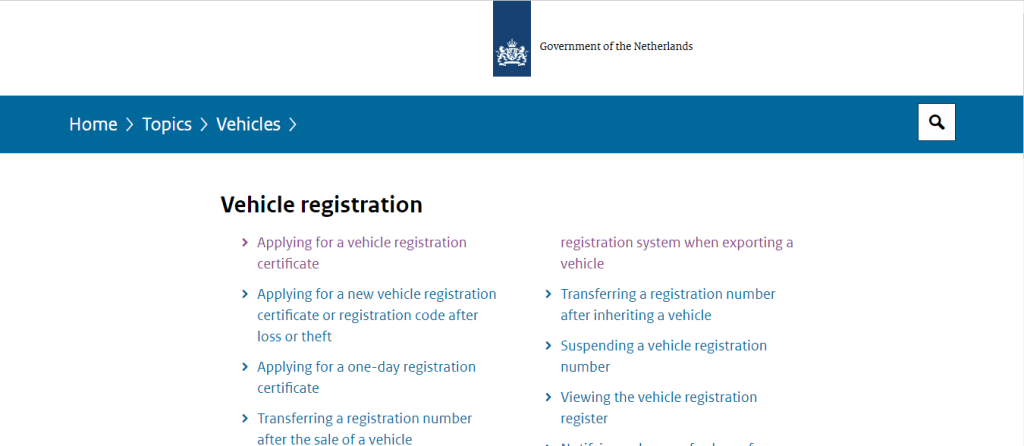Официален сайт за процедура и документи по регистрация на мпс в Холандия.